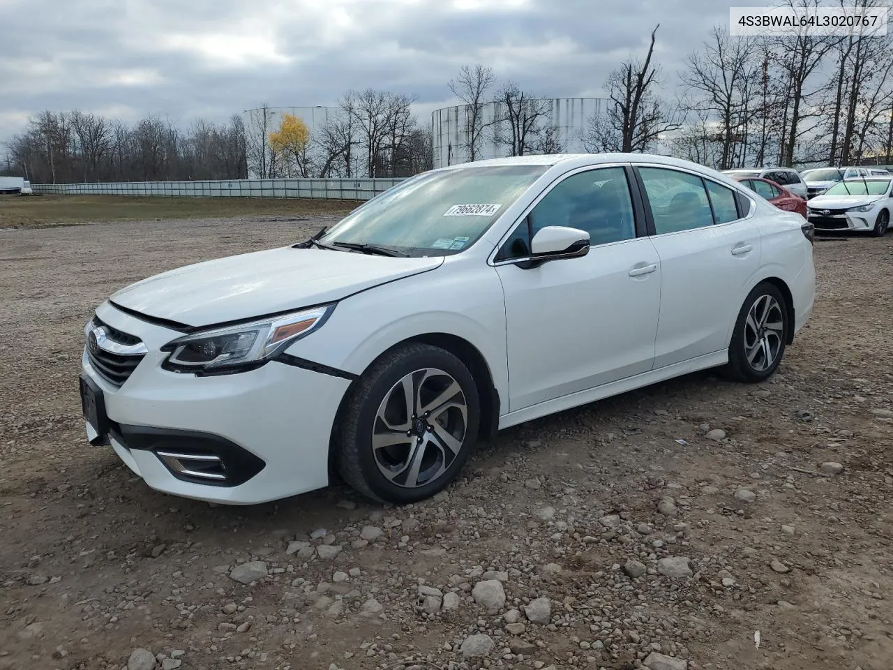 2020 Subaru Legacy Limited VIN: 4S3BWAL64L3020767 Lot: 79662874