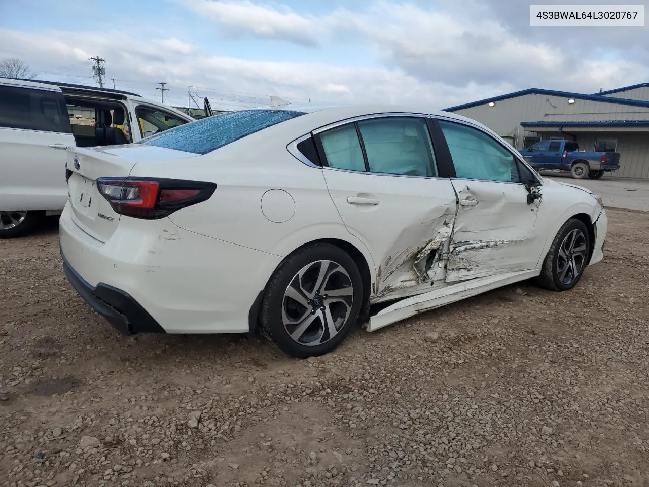 2020 Subaru Legacy Limited VIN: 4S3BWAL64L3020767 Lot: 79662874