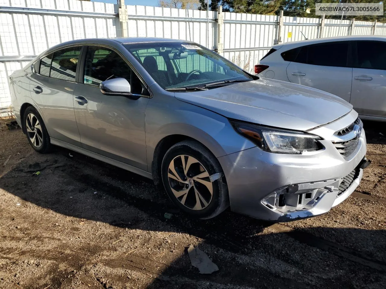 2020 Subaru Legacy Premium VIN: 4S3BWAC67L3005566 Lot: 80557584