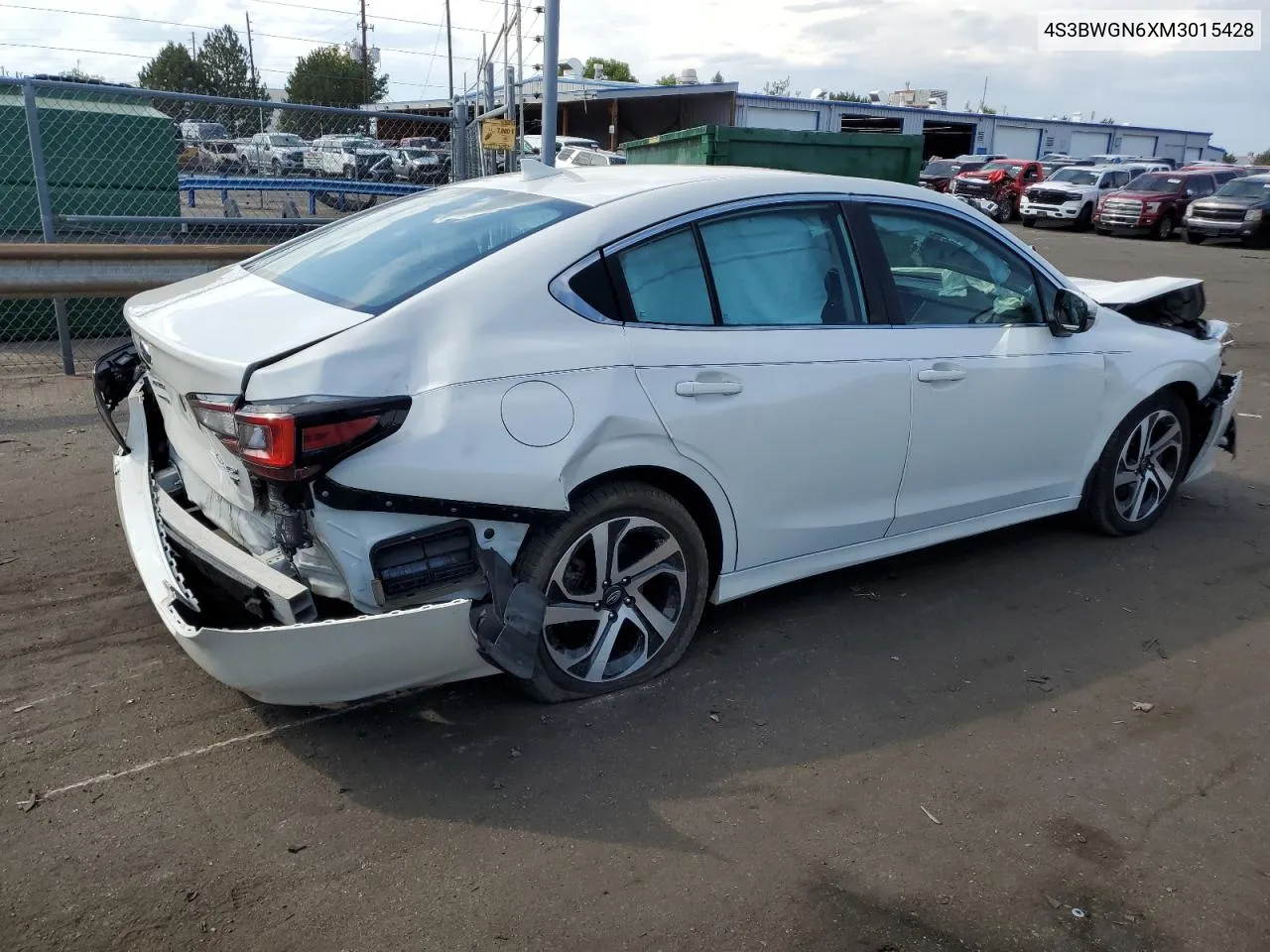 2021 Subaru Legacy Limited Xt VIN: 4S3BWGN6XM3015428 Lot: 70534824