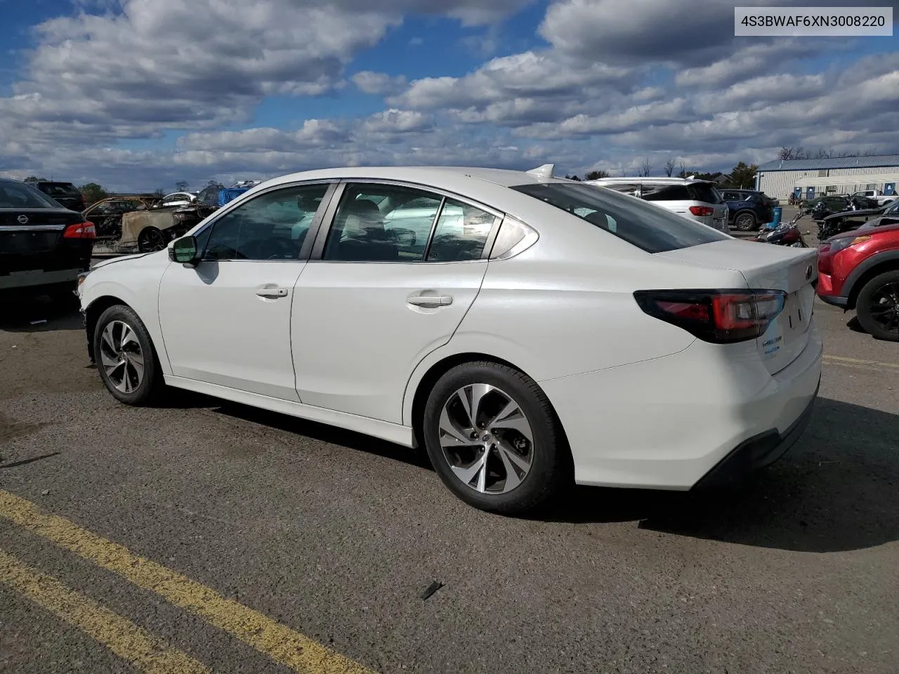 2022 Subaru Legacy Premium VIN: 4S3BWAF6XN3008220 Lot: 76251454