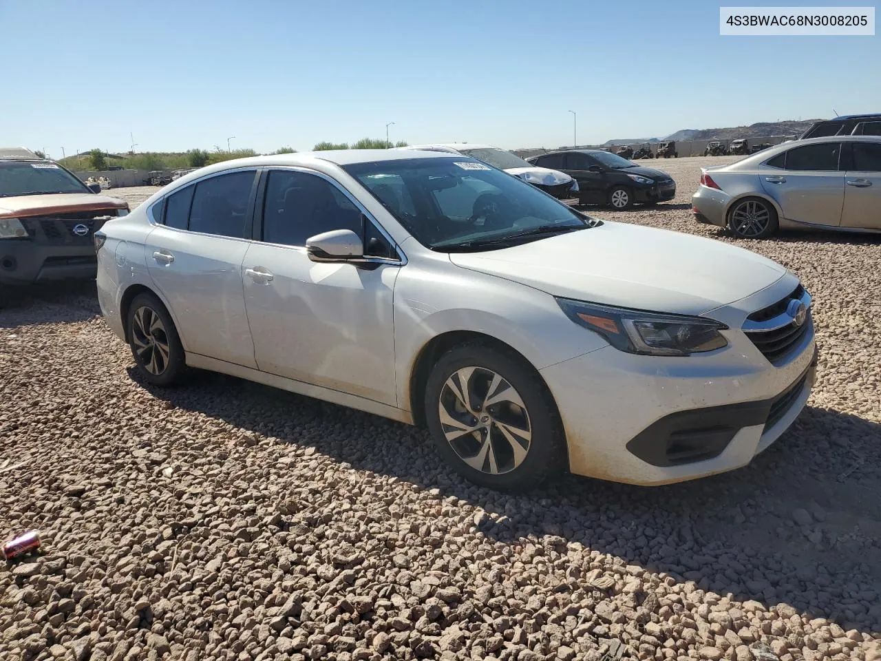 2022 Subaru Legacy Premium VIN: 4S3BWAC68N3008205 Lot: 77430134