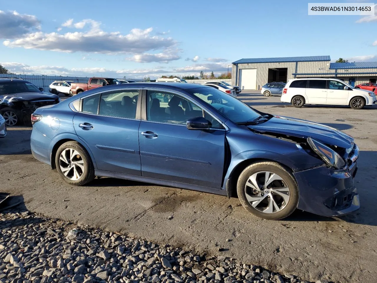 2022 Subaru Legacy Premium VIN: 4S3BWAD61N3014653 Lot: 78770224