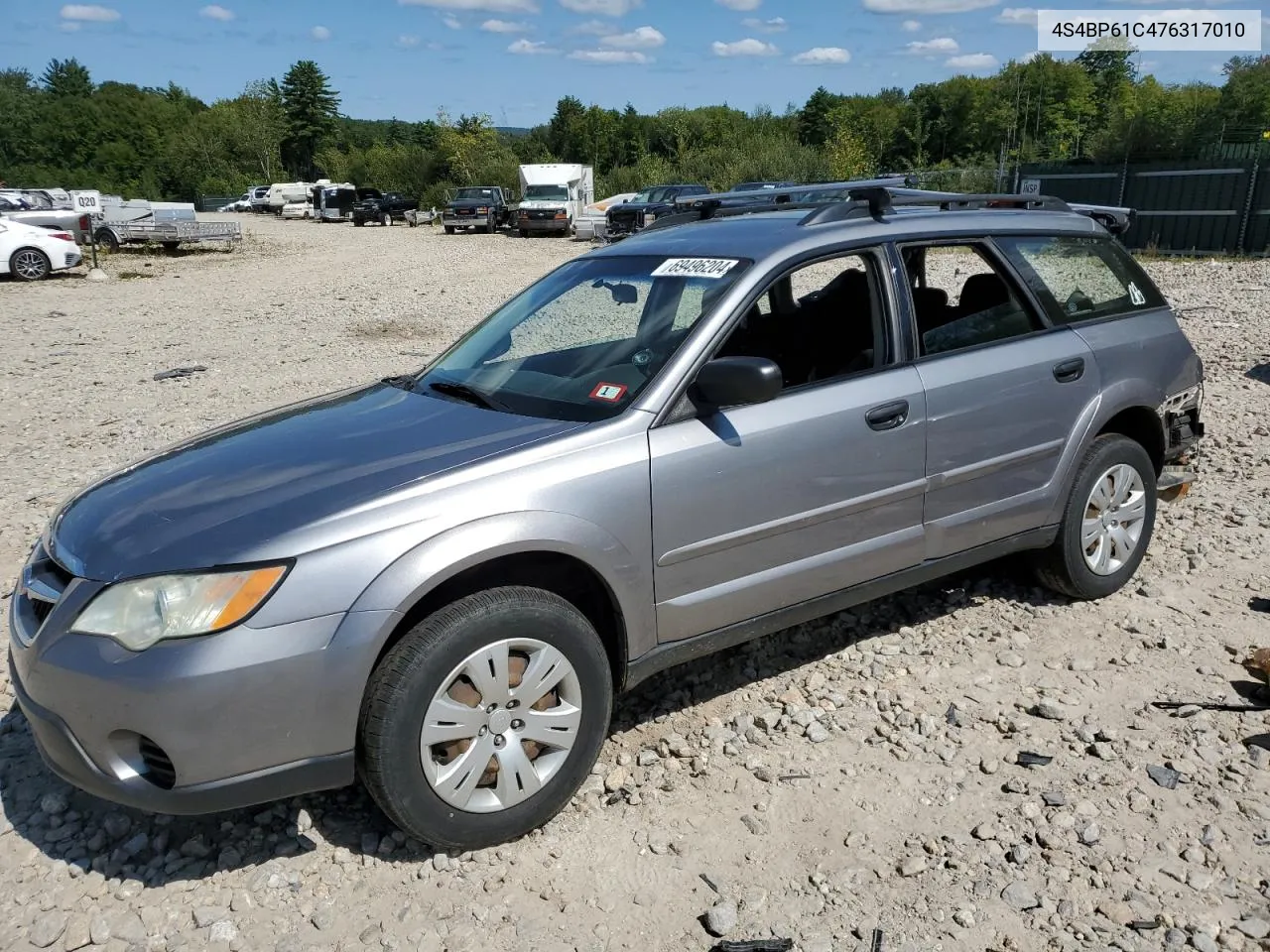 2007 Subaru Outback Outback 2.5I VIN: 4S4BP61C476317010 Lot: 69496204