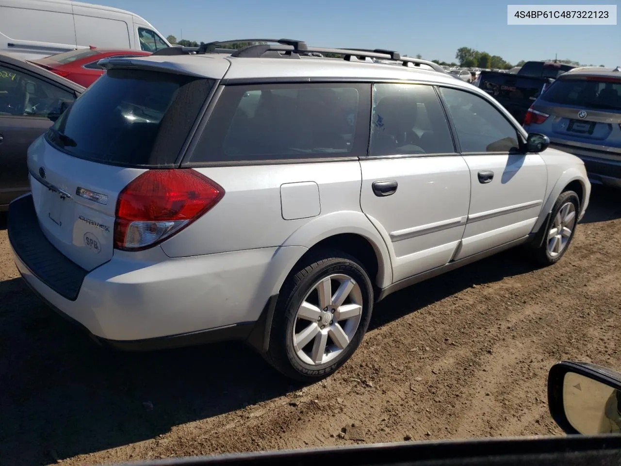 2008 Subaru Outback 2.5I VIN: 4S4BP61C487322123 Lot: 69572234