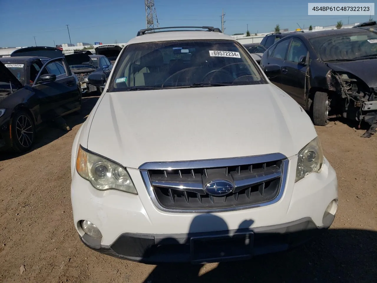 2008 Subaru Outback 2.5I VIN: 4S4BP61C487322123 Lot: 69572234