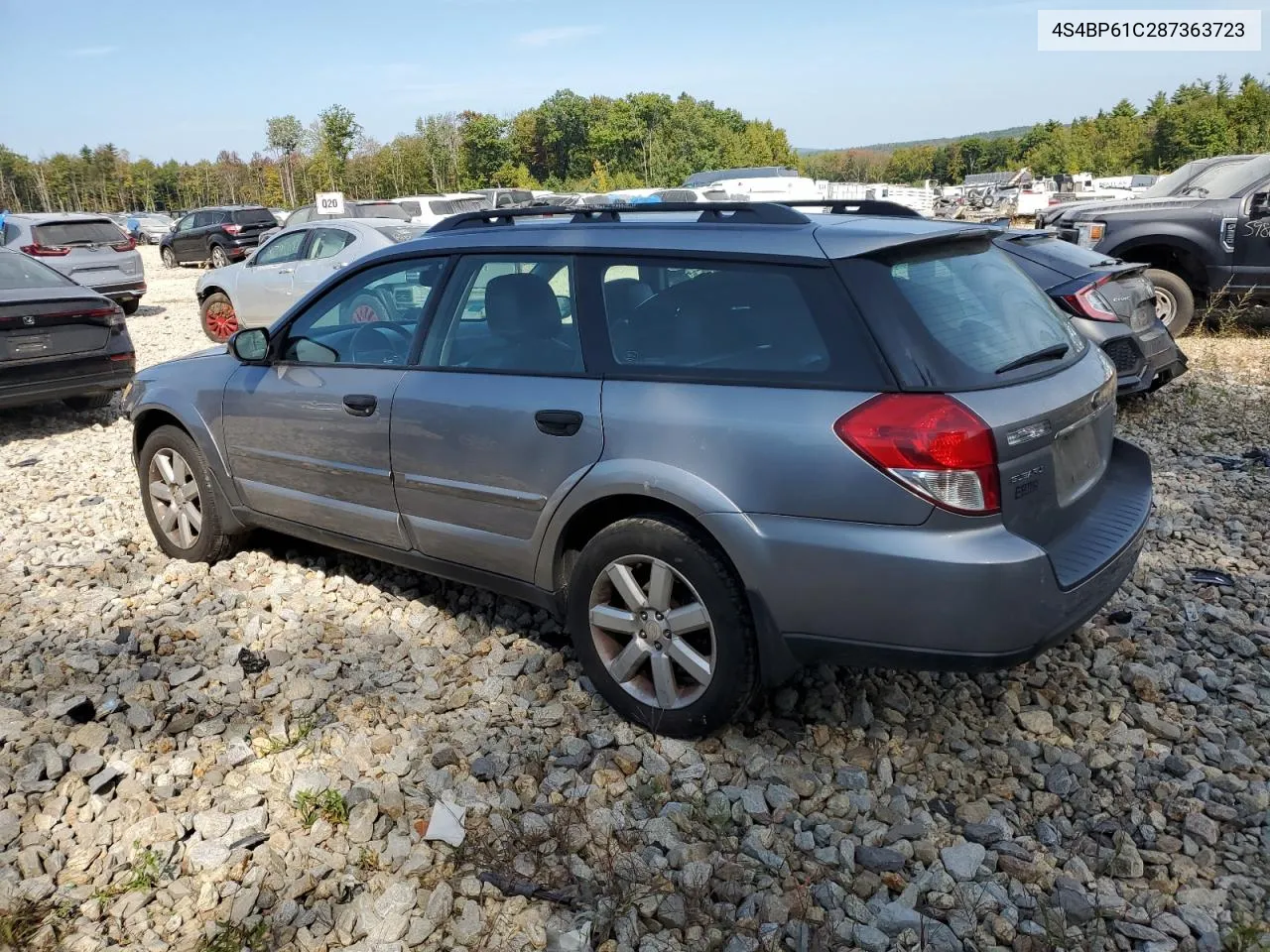 2008 Subaru Outback 2.5I VIN: 4S4BP61C287363723 Lot: 72141284