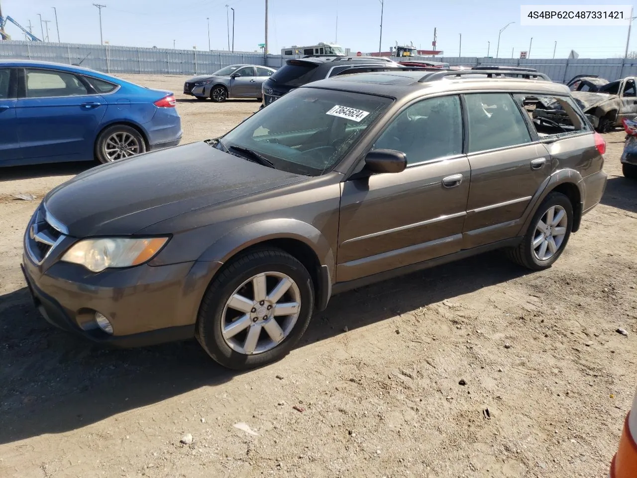 2008 Subaru Outback 2.5I Limited VIN: 4S4BP62C487331421 Lot: 73645624