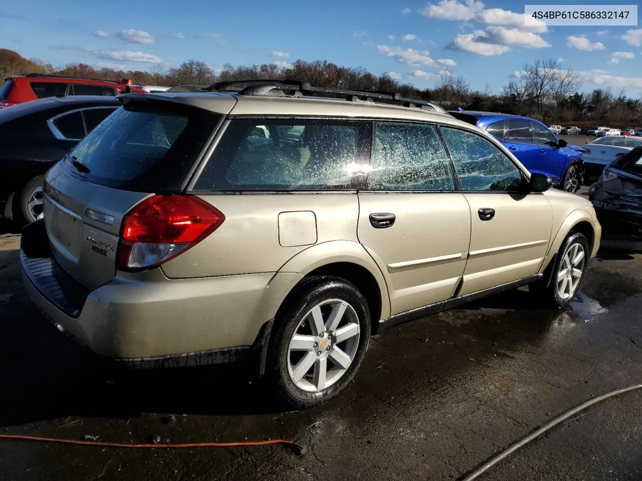 2008 Subaru Outback 2.5I VIN: 4S4BP61C586332147 Lot: 76495454