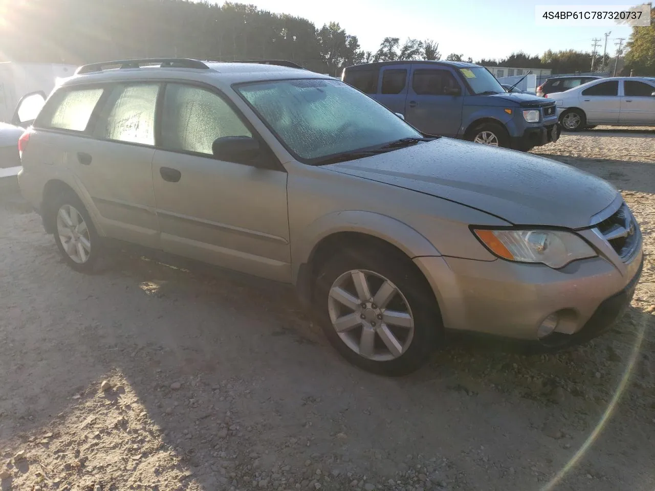 2008 Subaru Outback 2.5I VIN: 4S4BP61C787320737 Lot: 76834924