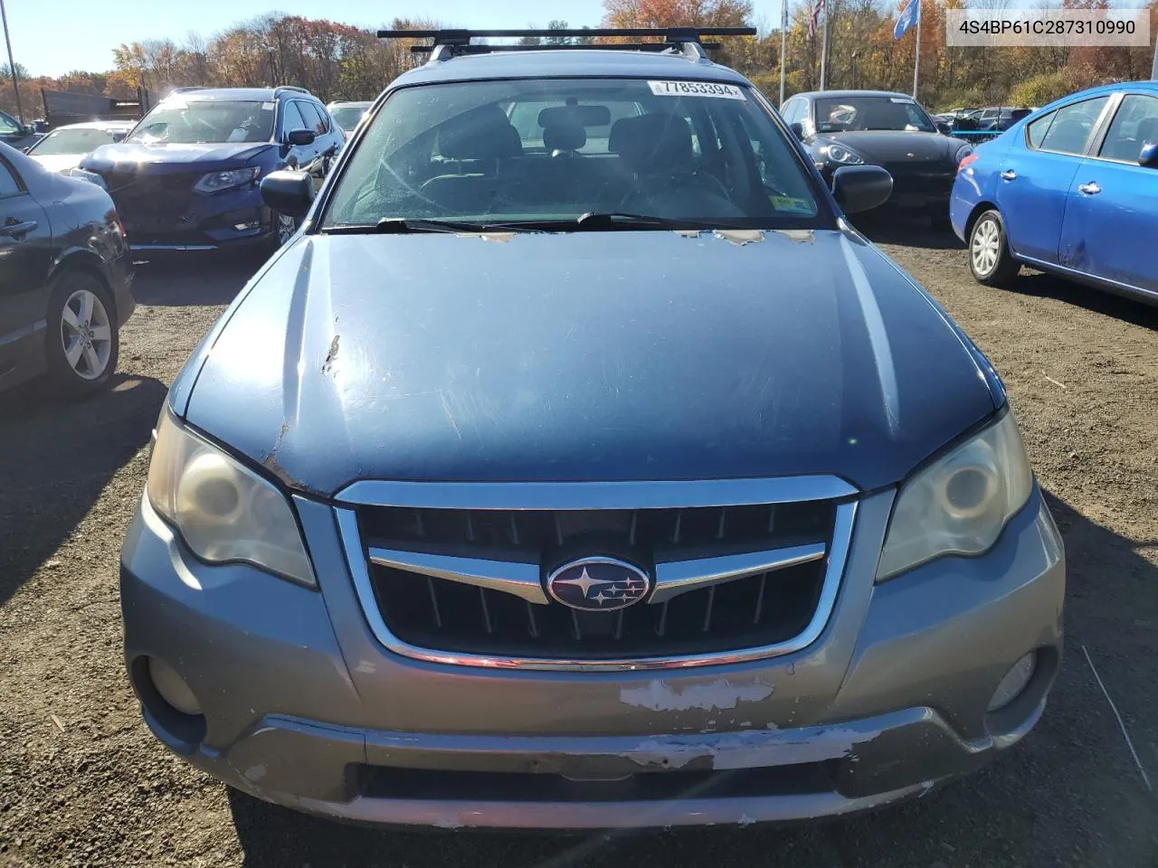 2008 Subaru Outback 2.5I VIN: 4S4BP61C287310990 Lot: 77853394