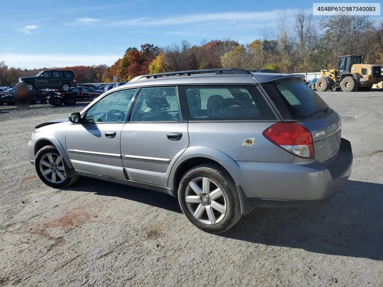 2008 Subaru Outback 2.5I VIN: 4S4BP61C987340083 Lot: 78010344