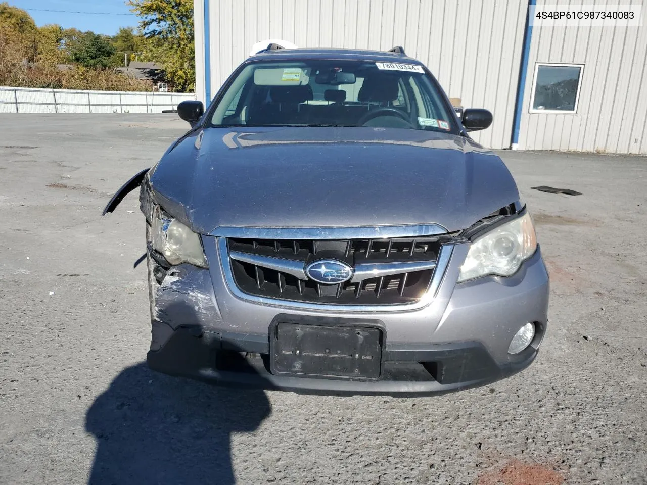 2008 Subaru Outback 2.5I VIN: 4S4BP61C987340083 Lot: 78010344