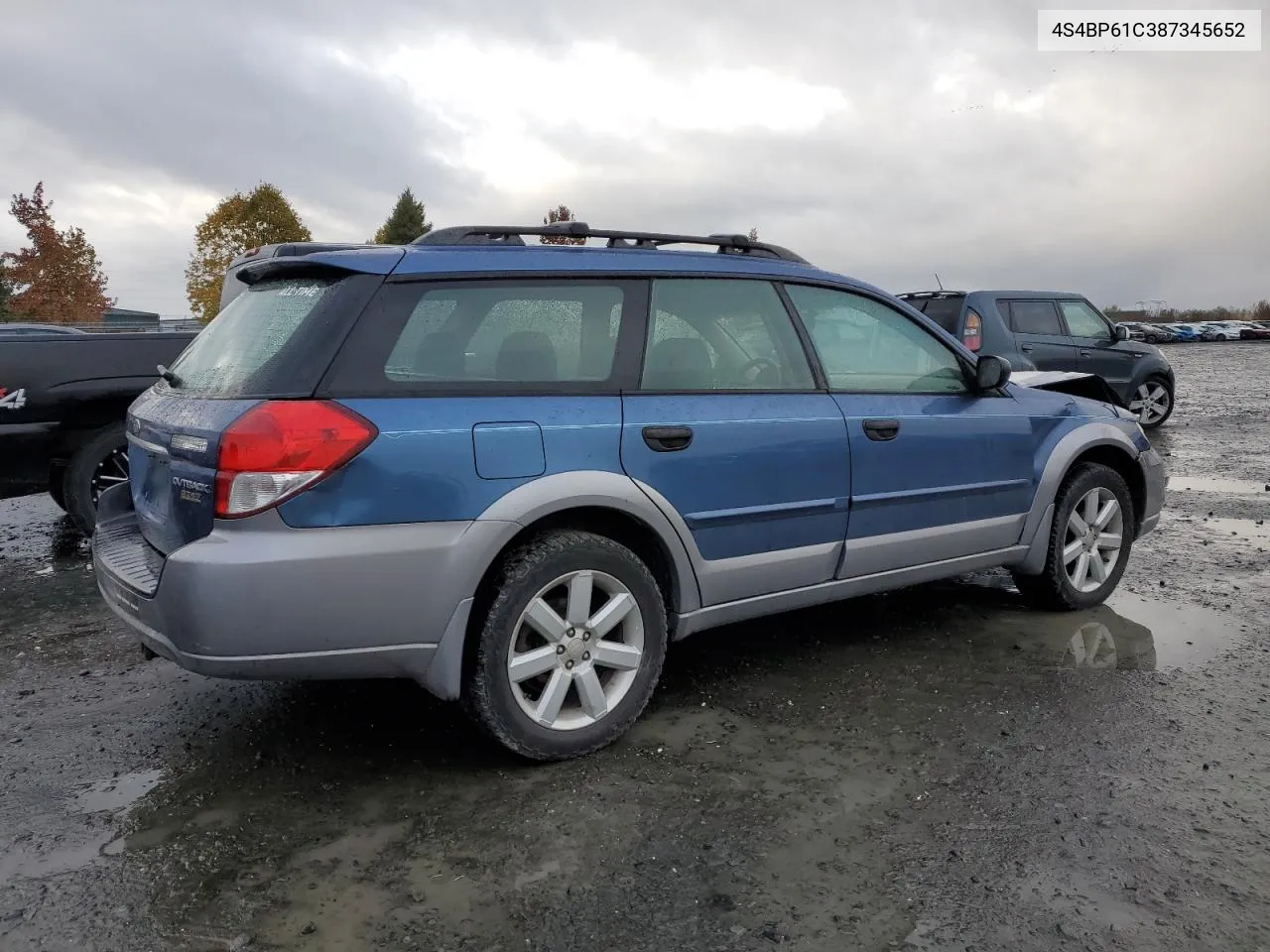 2008 Subaru Outback 2.5I VIN: 4S4BP61C387345652 Lot: 78018854