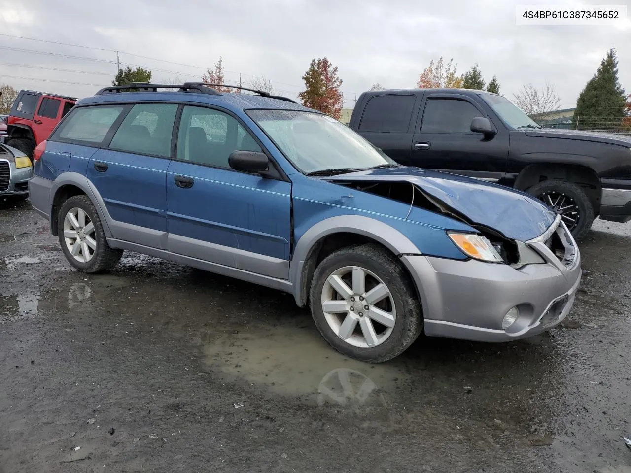 2008 Subaru Outback 2.5I VIN: 4S4BP61C387345652 Lot: 78018854