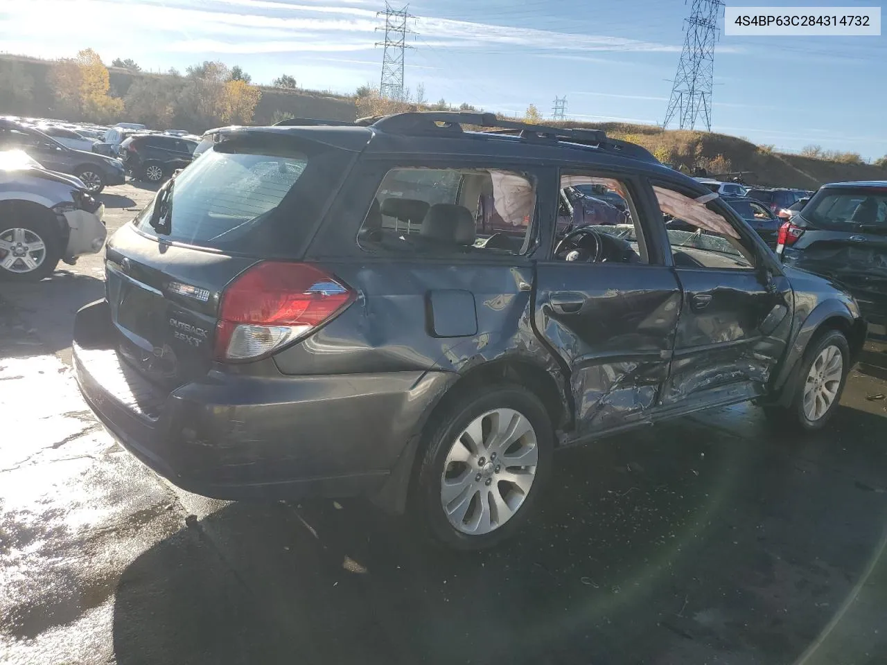 2008 Subaru Outback 2.5Xt Limited VIN: 4S4BP63C284314732 Lot: 78280094