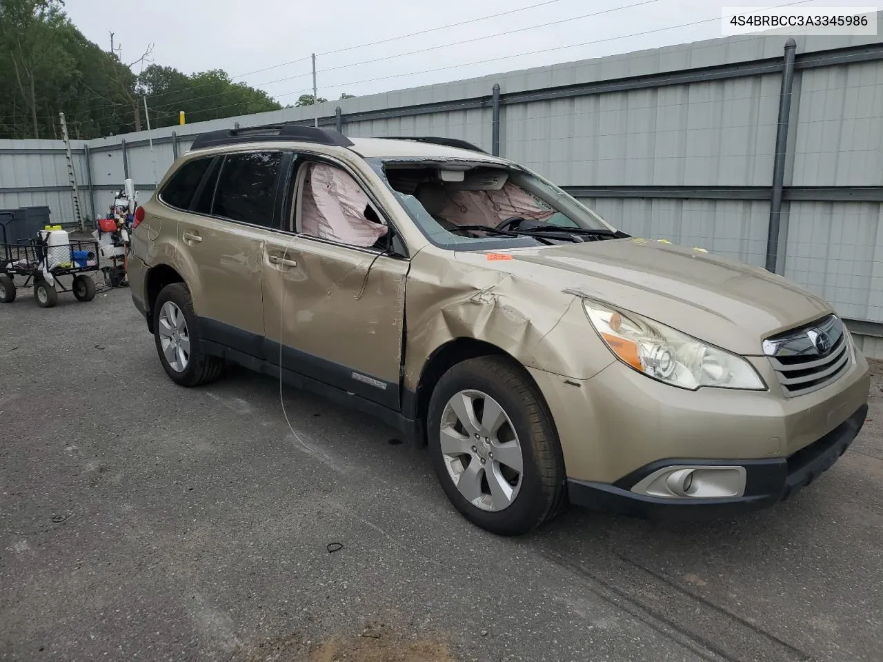 2010 Subaru Outback 2.5I Premium VIN: 4S4BRBCC3A3345986 Lot: 64998884