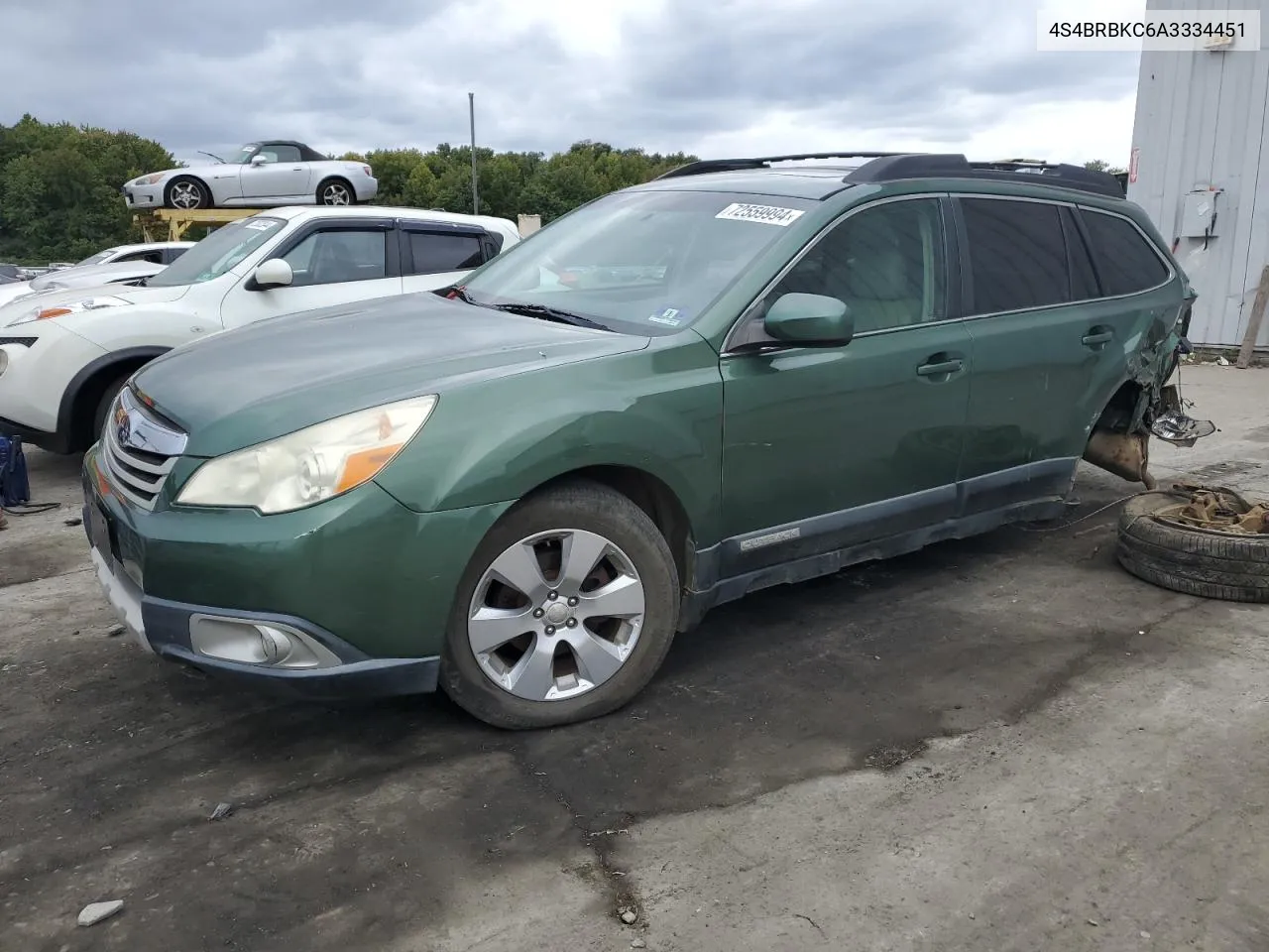 2010 Subaru Outback 2.5I Limited VIN: 4S4BRBKC6A3334451 Lot: 72559994