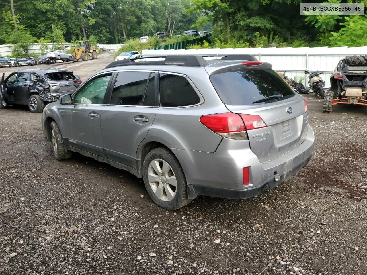 2011 Subaru Outback 2.5I Premium VIN: 4S4BRBCCXB3356145 Lot: 65040334