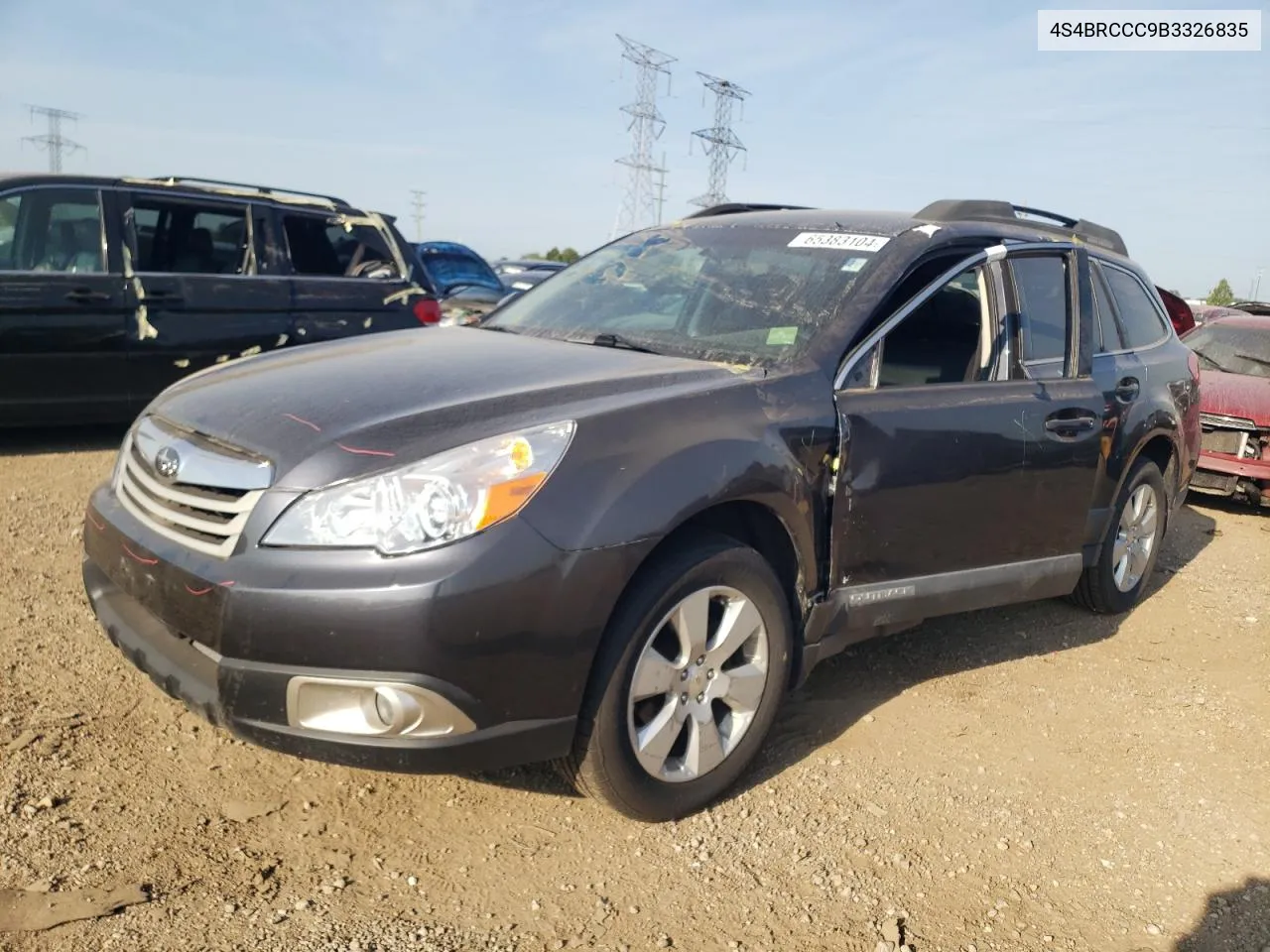 2011 Subaru Outback 2.5I Premium VIN: 4S4BRCCC9B3326835 Lot: 65383104