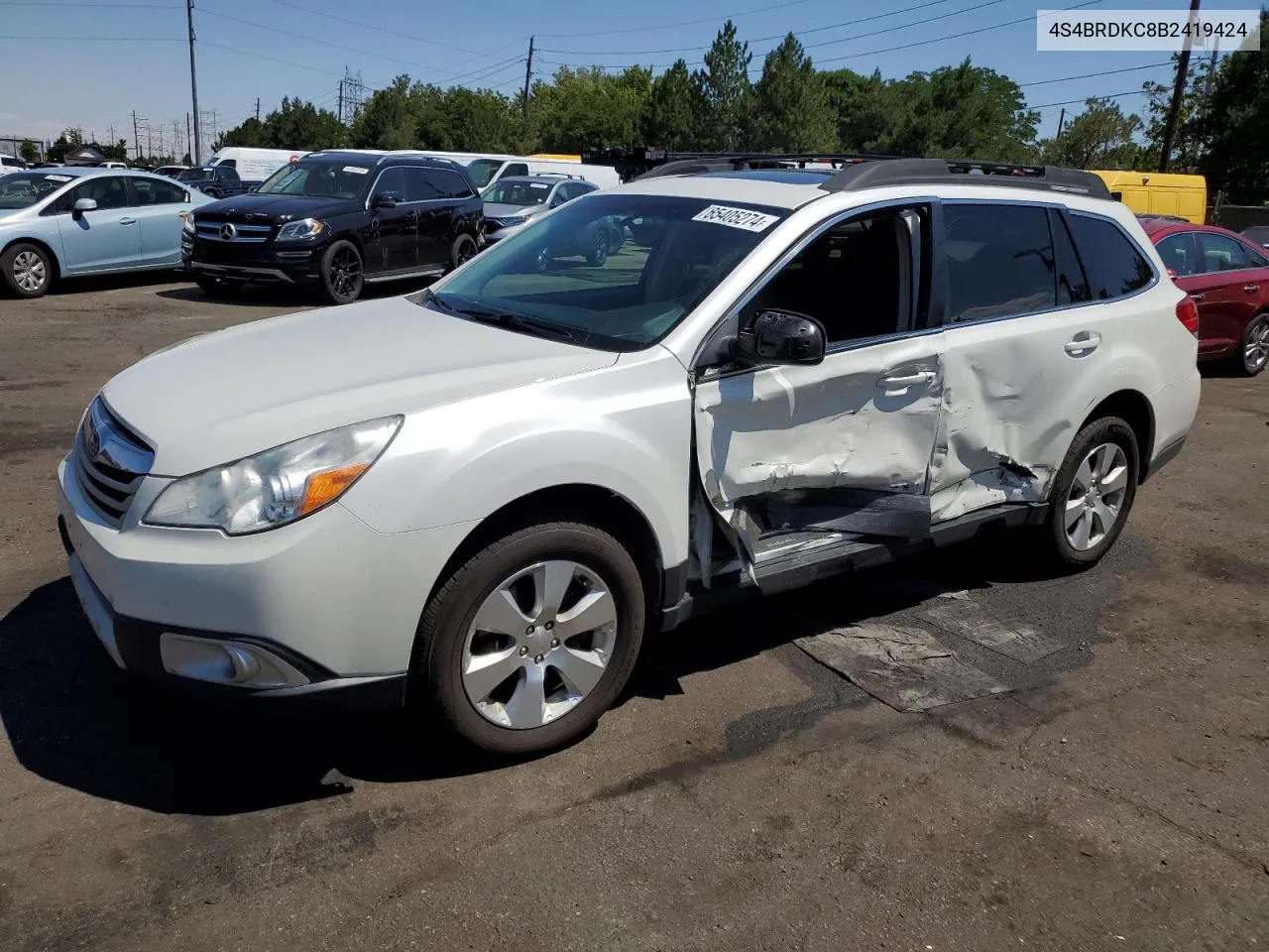 4S4BRDKC8B2419424 2011 Subaru Outback 3.6R Limited