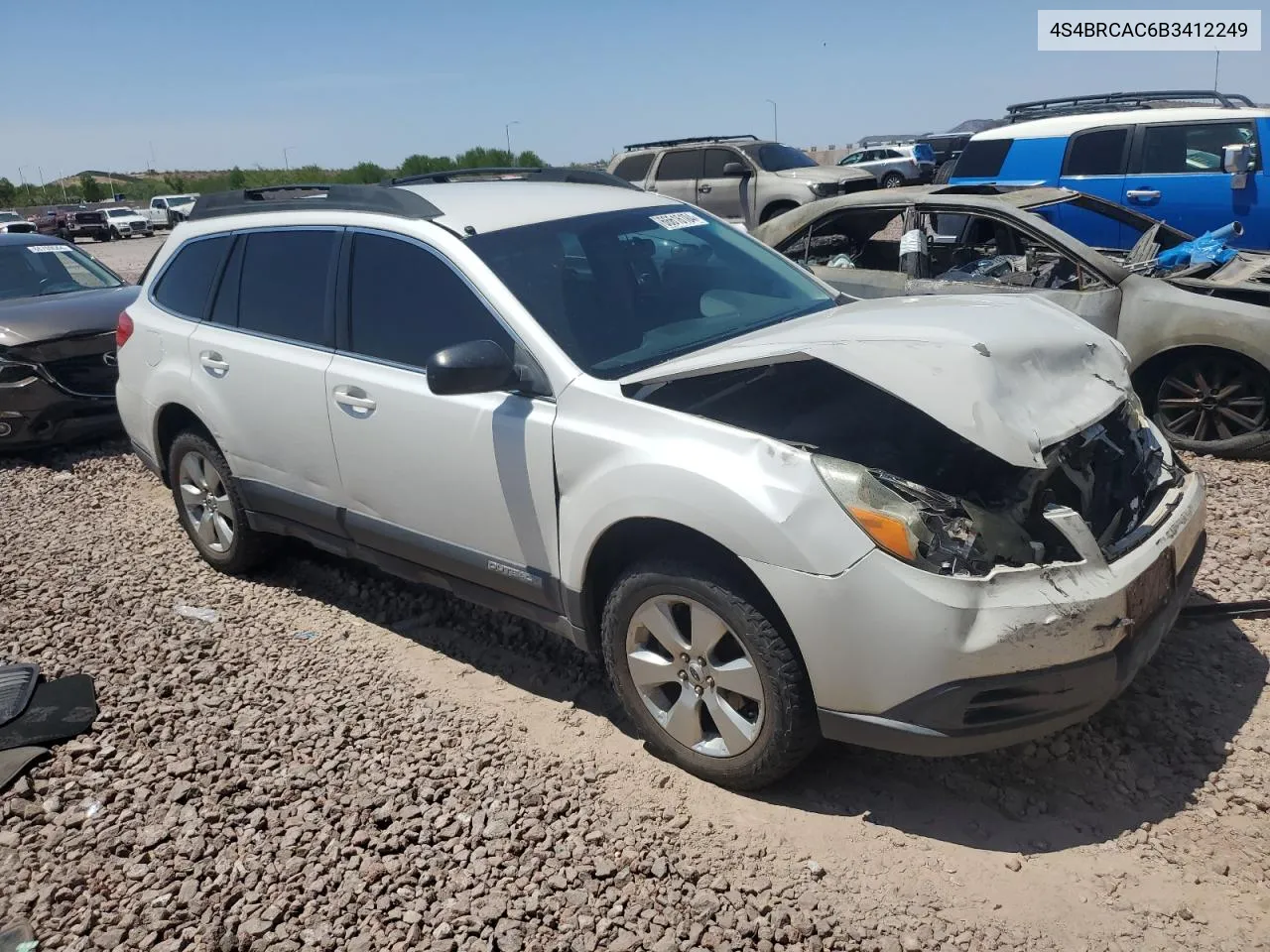 2011 Subaru Outback 2.5I VIN: 4S4BRCAC6B3412249 Lot: 66616104