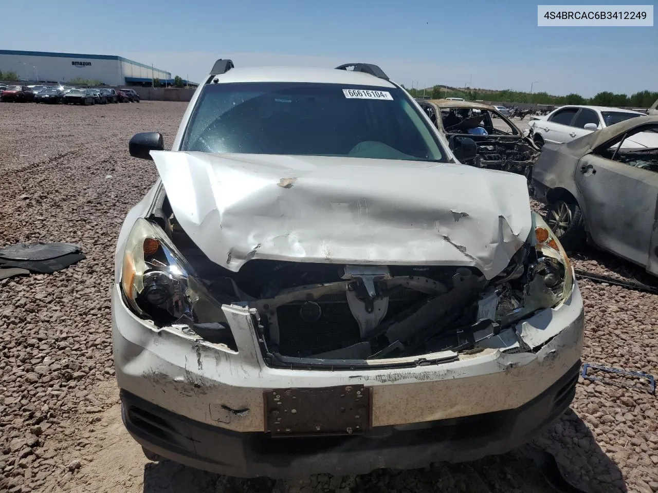 2011 Subaru Outback 2.5I VIN: 4S4BRCAC6B3412249 Lot: 66616104