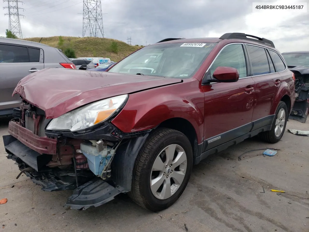 2011 Subaru Outback 2.5I Limited VIN: 4S4BRBKC9B3445187 Lot: 68952414