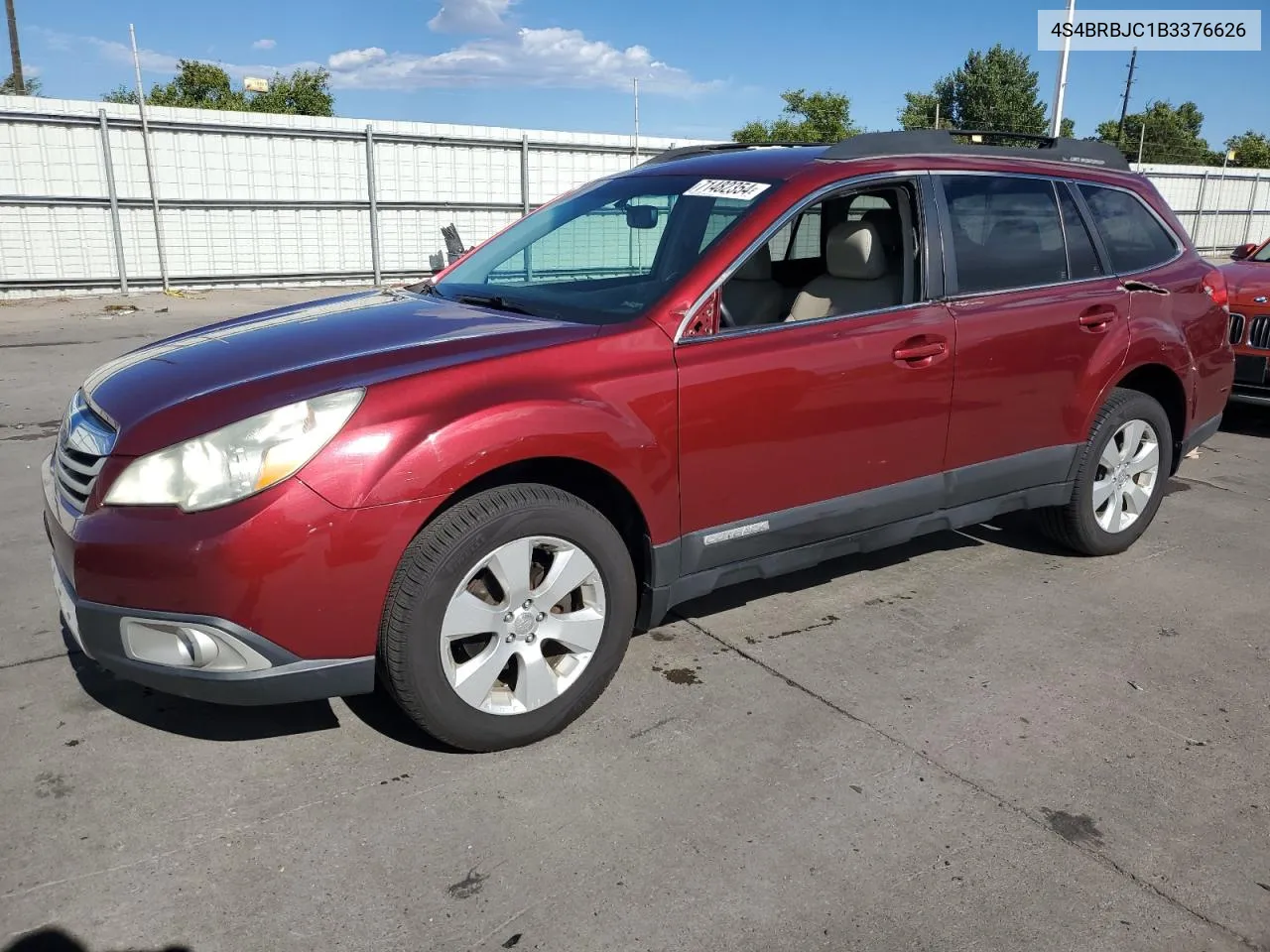 2011 Subaru Outback 2.5I Limited VIN: 4S4BRBJC1B3376626 Lot: 71482354