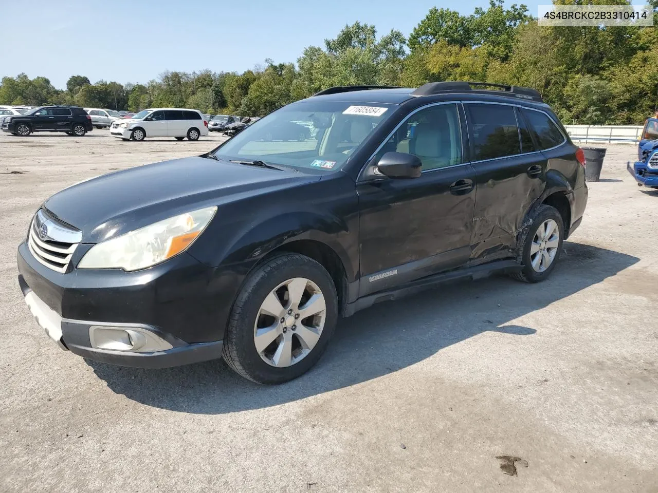 2011 Subaru Outback 2.5I Limited VIN: 4S4BRCKC2B3310414 Lot: 71605884