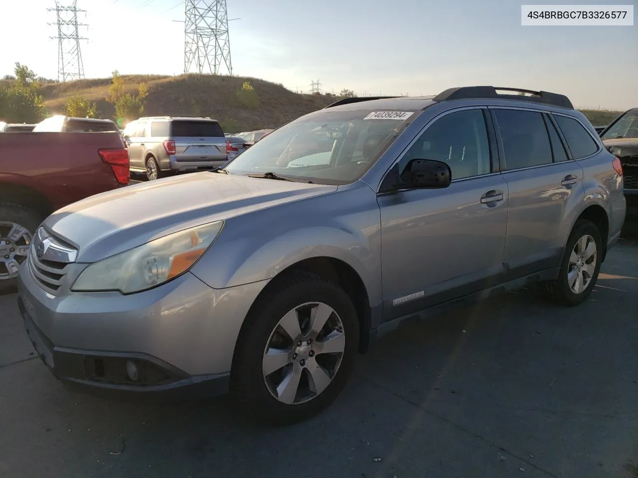 2011 Subaru Outback 2.5I Premium VIN: 4S4BRBGC7B3326577 Lot: 74039294