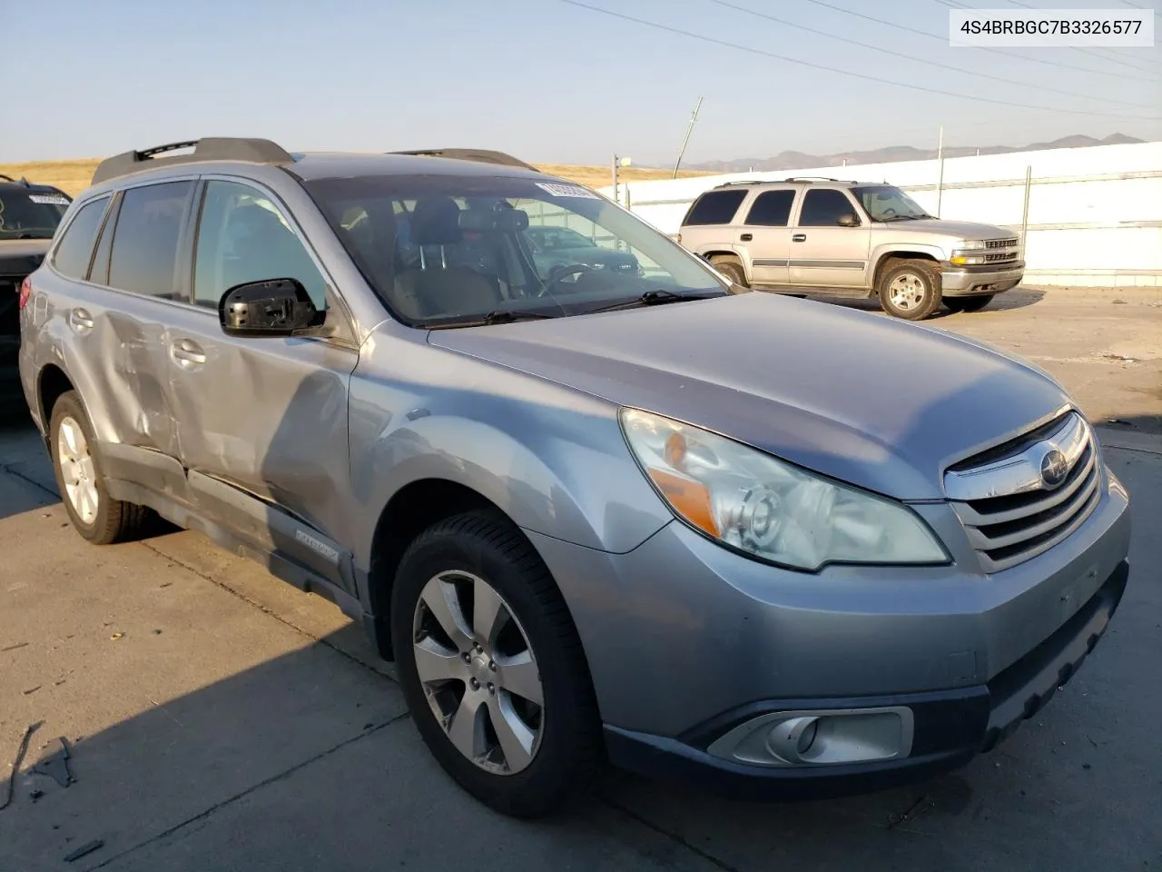 2011 Subaru Outback 2.5I Premium VIN: 4S4BRBGC7B3326577 Lot: 74039294