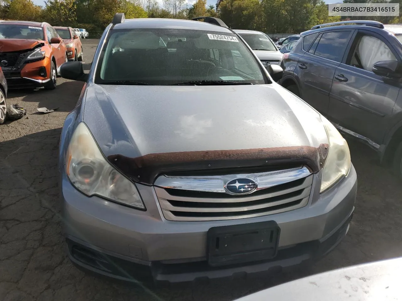 2011 Subaru Outback 2.5I VIN: 4S4BRBAC7B3416515 Lot: 75524754