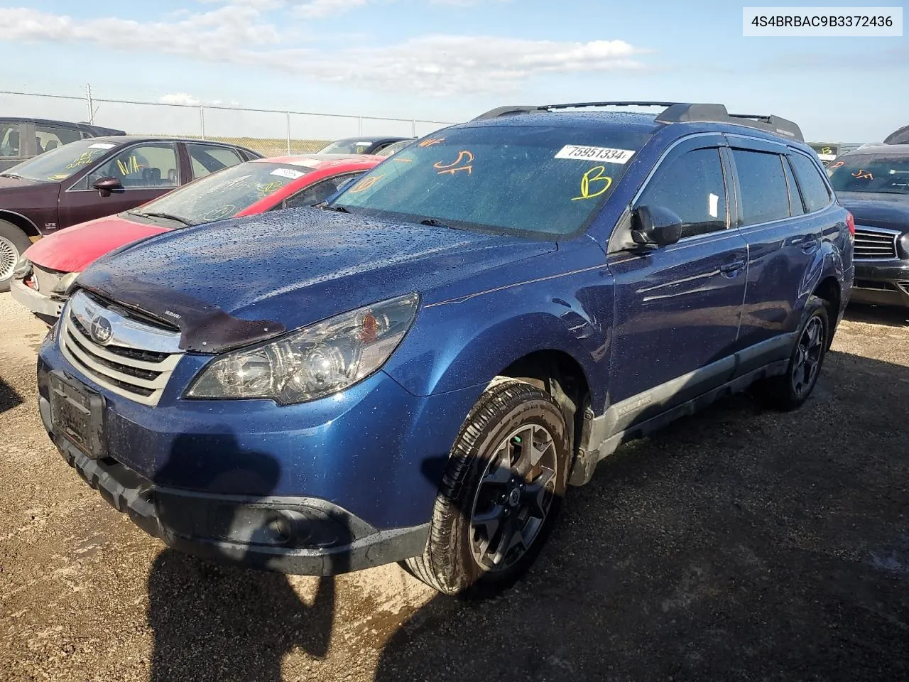 2011 Subaru Outback 2.5I VIN: 4S4BRBAC9B3372436 Lot: 75951334