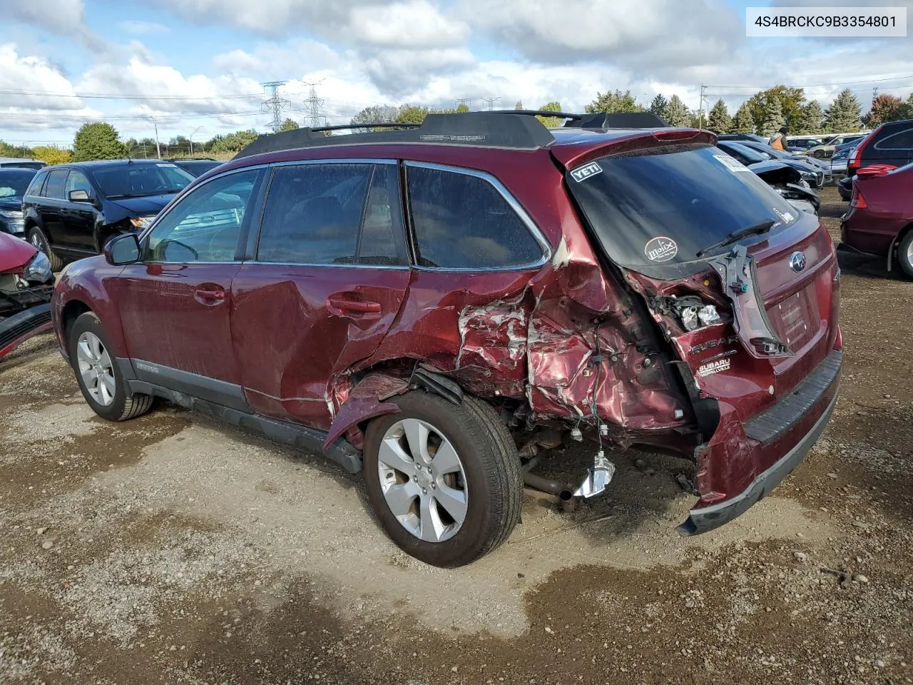 2011 Subaru Outback 2.5I Limited VIN: 4S4BRCKC9B3354801 Lot: 76037894