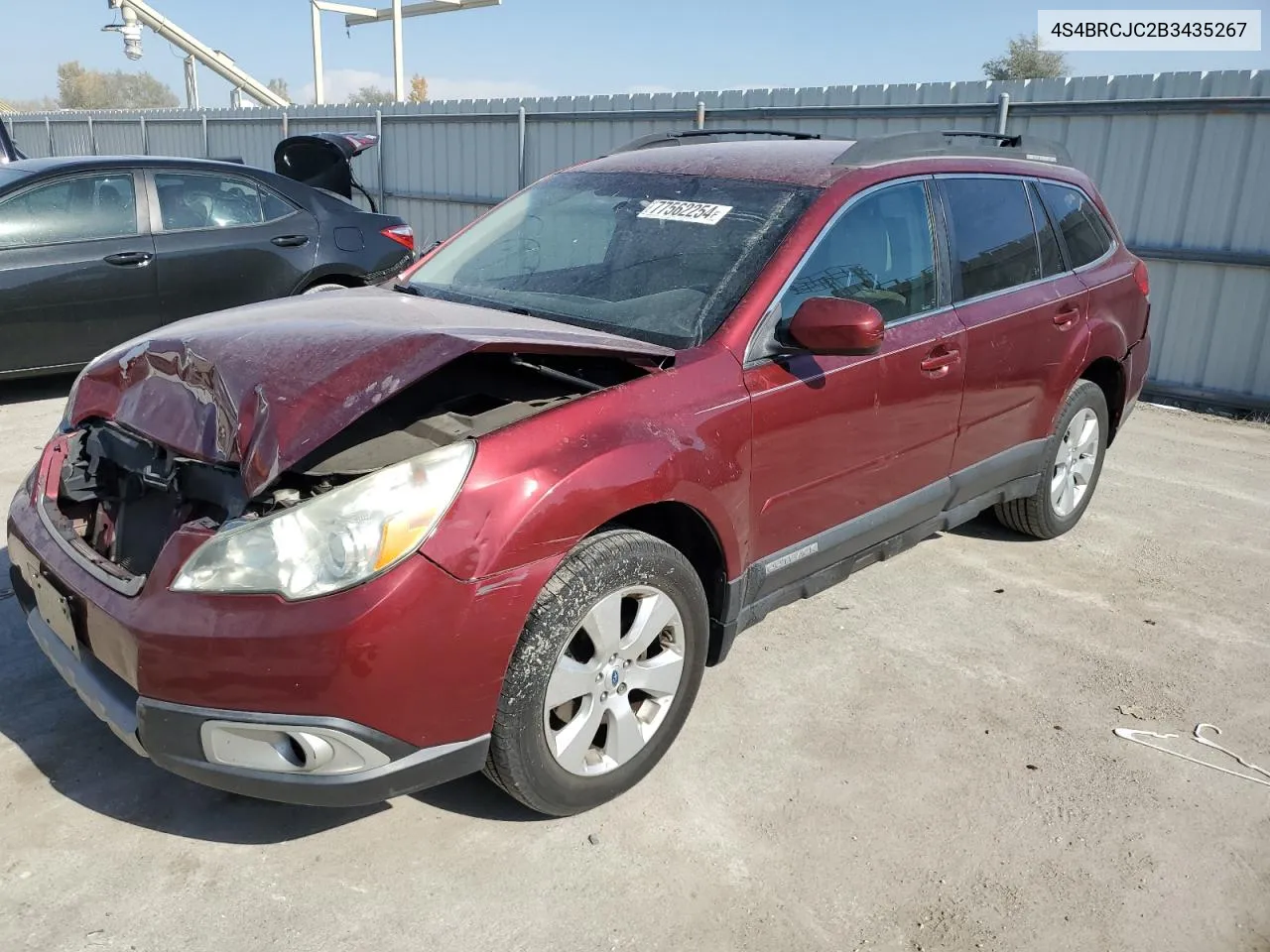 2011 Subaru Outback 2.5I Limited VIN: 4S4BRCJC2B3435267 Lot: 77562254