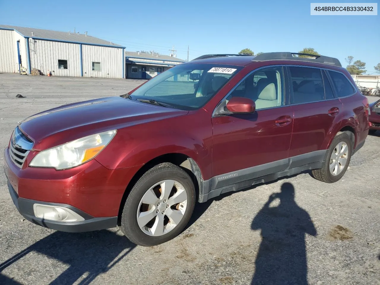 2011 Subaru Outback 2.5I Premium VIN: 4S4BRBCC4B3330432 Lot: 78871814