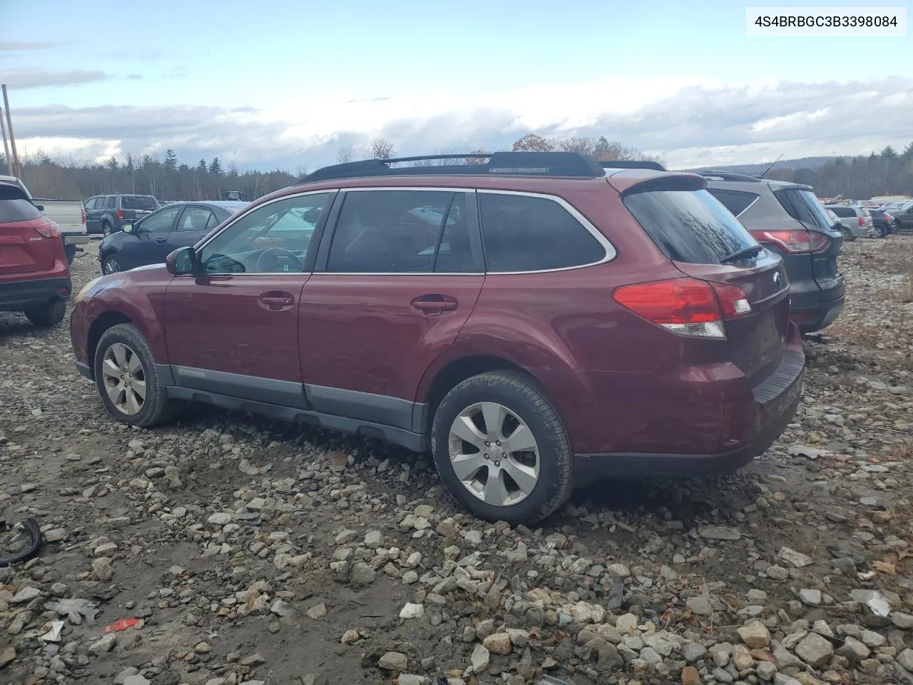 2011 Subaru Outback 2.5I Premium VIN: 4S4BRBGC3B3398084 Lot: 78886294