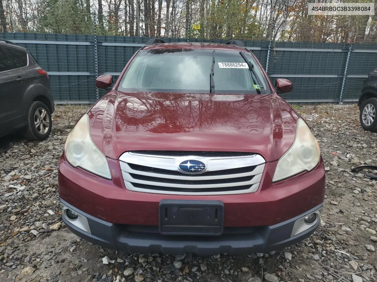 2011 Subaru Outback 2.5I Premium VIN: 4S4BRBGC3B3398084 Lot: 78886294