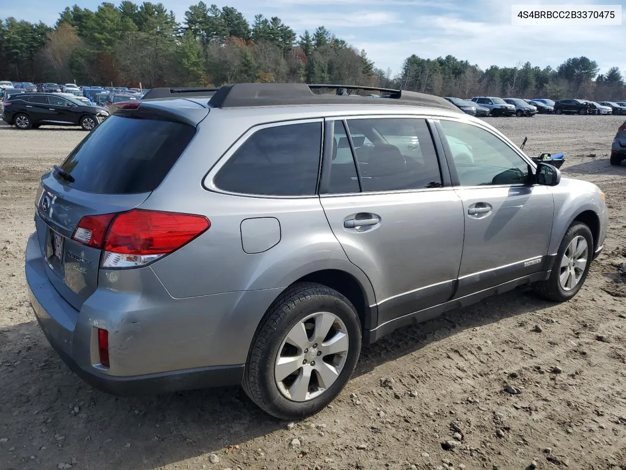 2011 Subaru Outback 2.5I Premium VIN: 4S4BRBCC2B3370475 Lot: 78901384