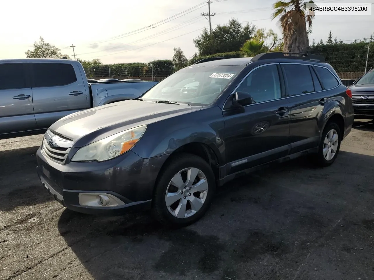 2011 Subaru Outback 2.5I Premium VIN: 4S4BRBCC4B3398200 Lot: 79323224