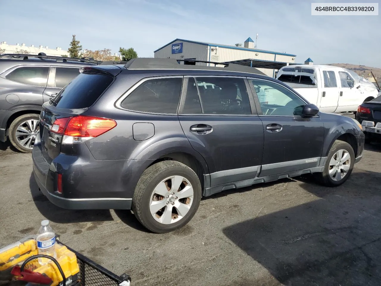 2011 Subaru Outback 2.5I Premium VIN: 4S4BRBCC4B3398200 Lot: 79323224