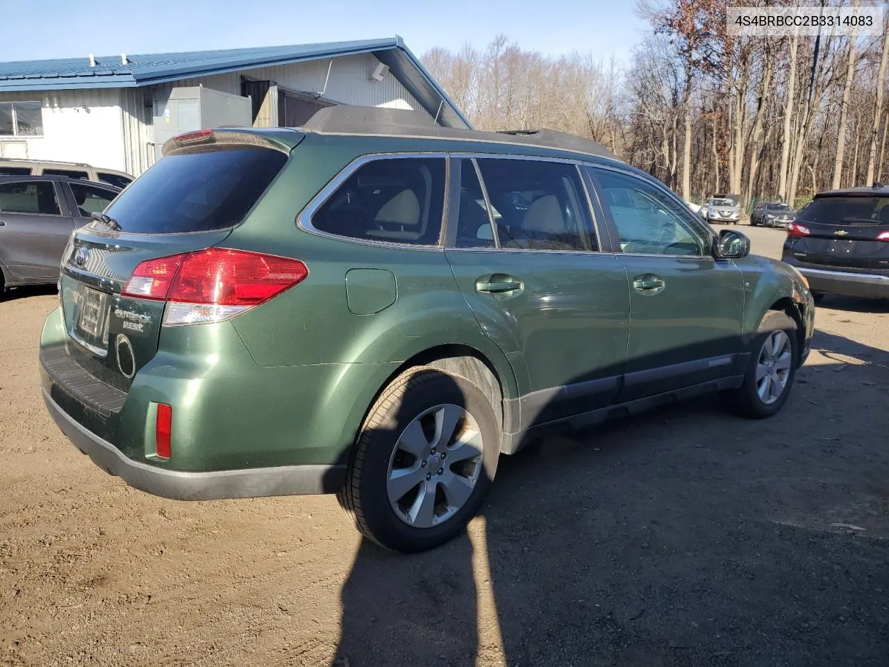 2011 Subaru Outback 2.5I Premium VIN: 4S4BRBCC2B3314083 Lot: 80891804