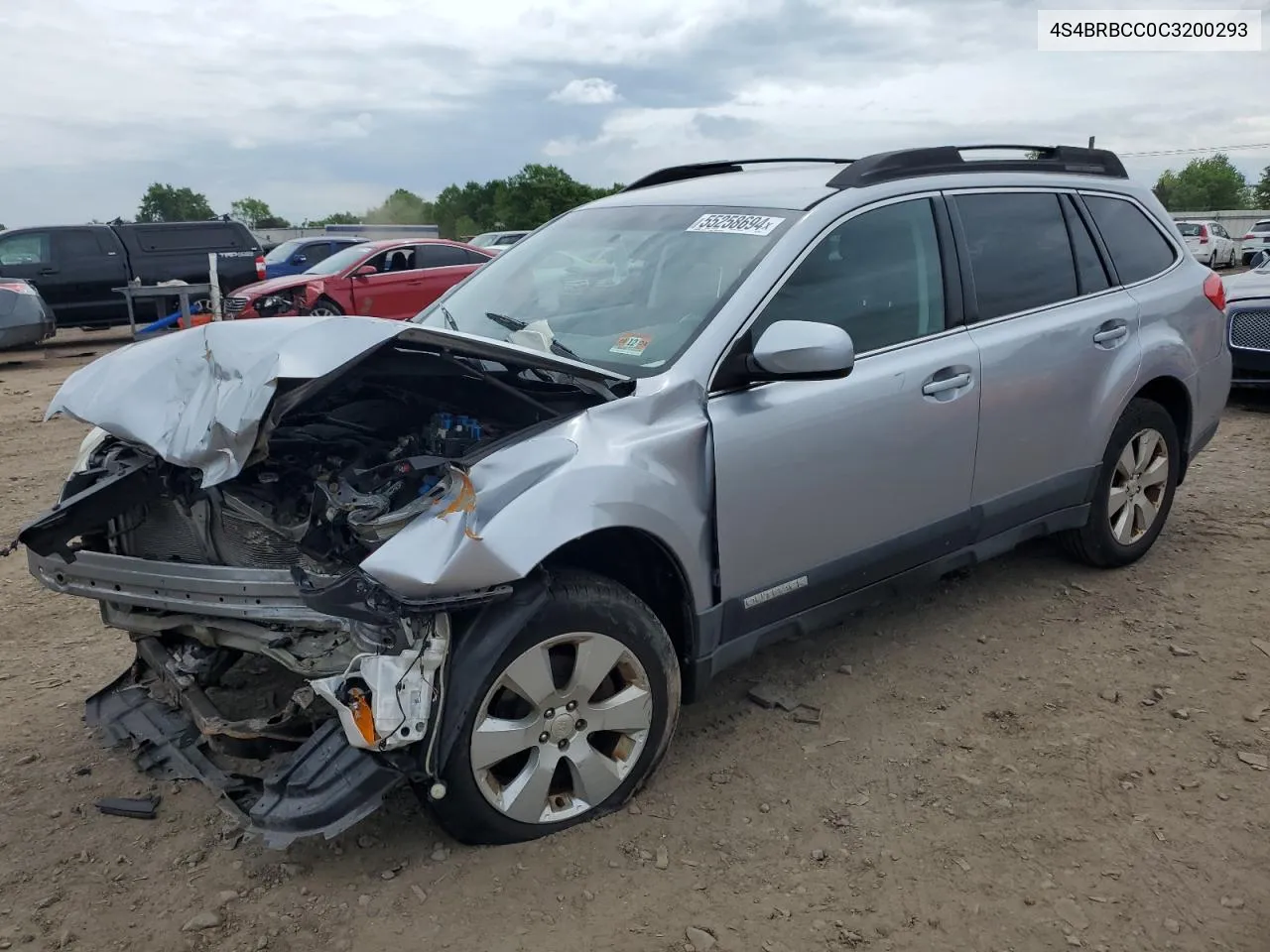 2012 Subaru Outback 2.5I Premium VIN: 4S4BRBCC0C3200293 Lot: 55258694