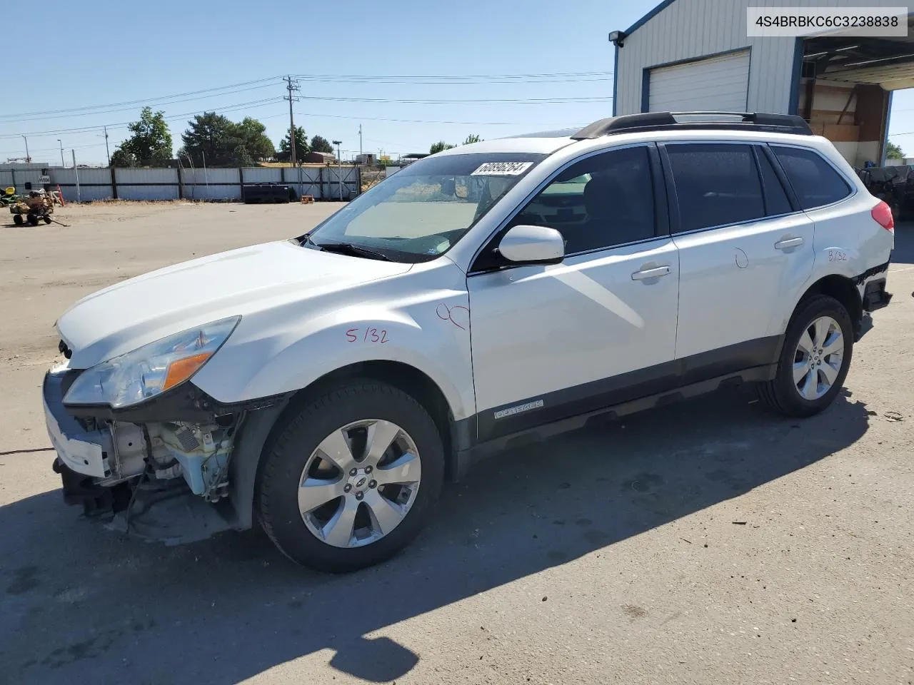 2012 Subaru Outback 2.5I Limited VIN: 4S4BRBKC6C3238838 Lot: 60896264