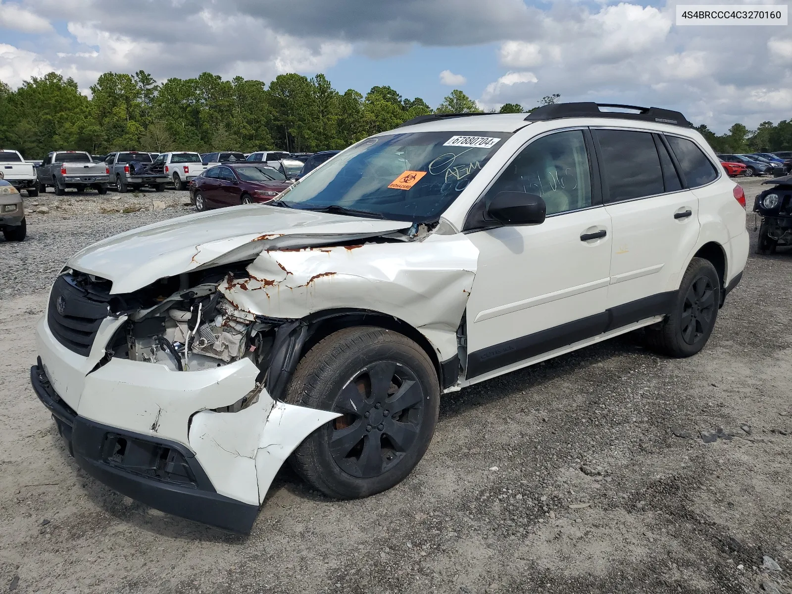 2012 Subaru Outback 2.5I Premium VIN: 4S4BRCCC4C3270160 Lot: 67880704