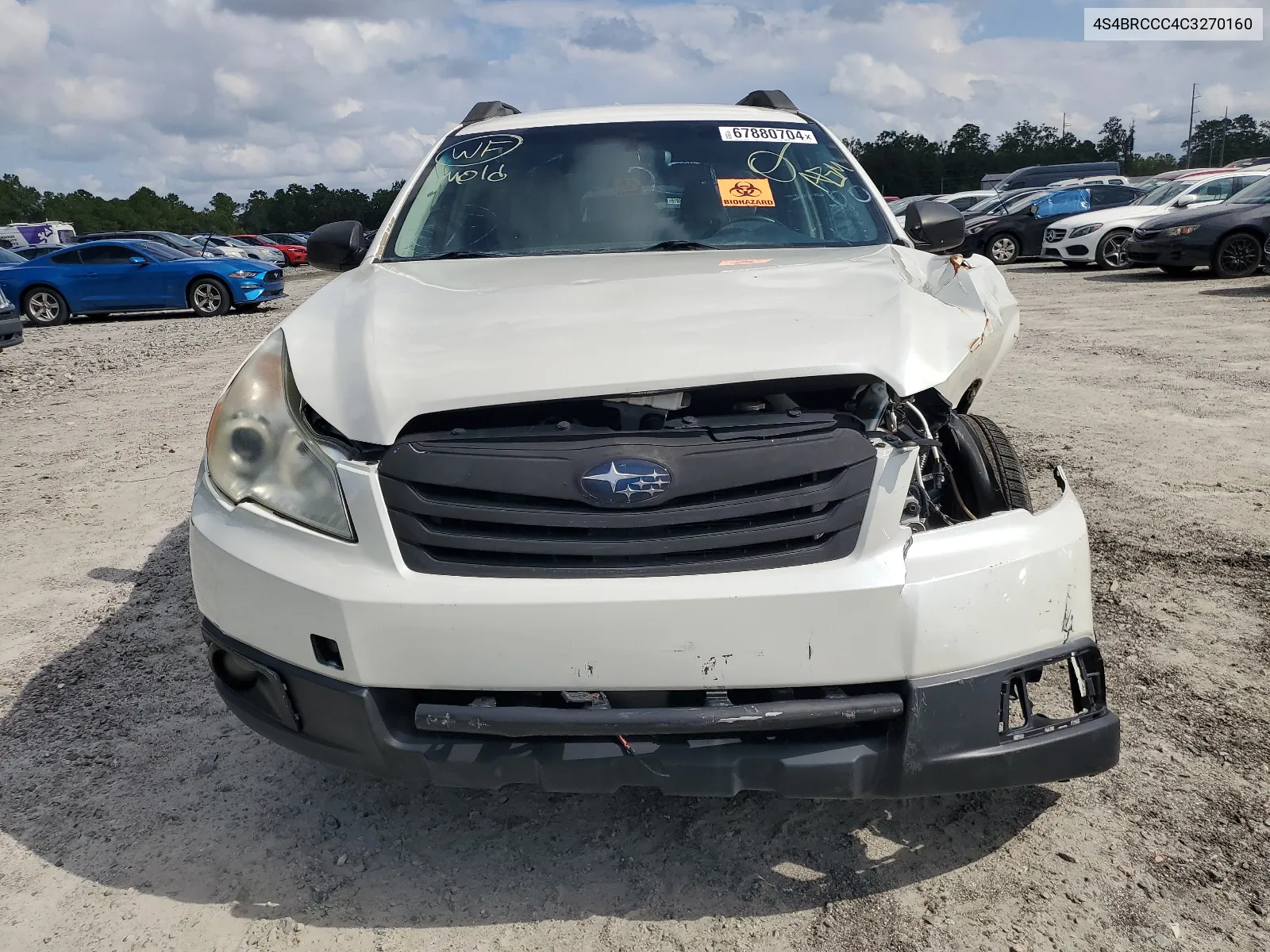 2012 Subaru Outback 2.5I Premium VIN: 4S4BRCCC4C3270160 Lot: 67880704