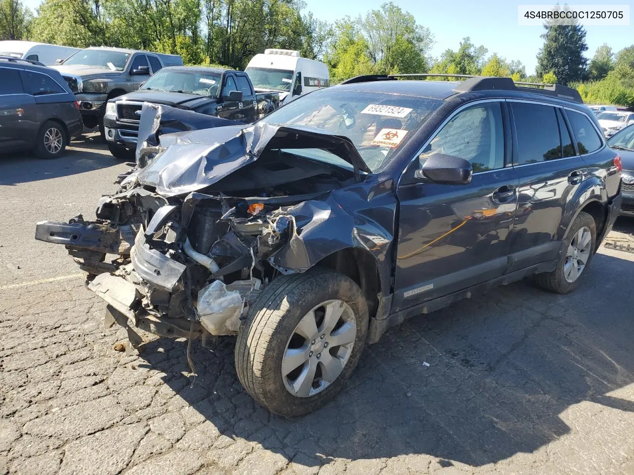 2012 Subaru Outback 2.5I Premium VIN: 4S4BRBCC0C1250705 Lot: 69321524