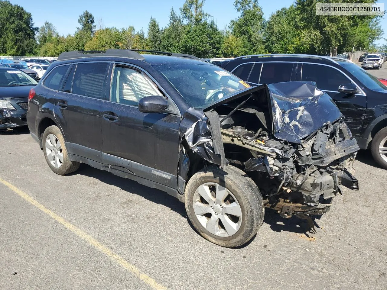 2012 Subaru Outback 2.5I Premium VIN: 4S4BRBCC0C1250705 Lot: 69321524