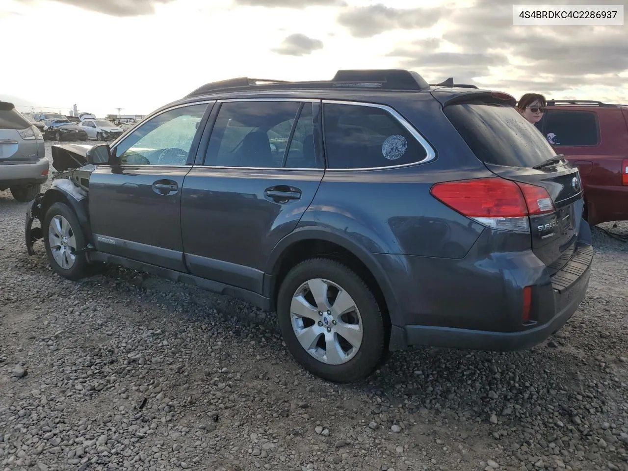 2012 Subaru Outback 3.6R Limited VIN: 4S4BRDKC4C2286937 Lot: 76327784